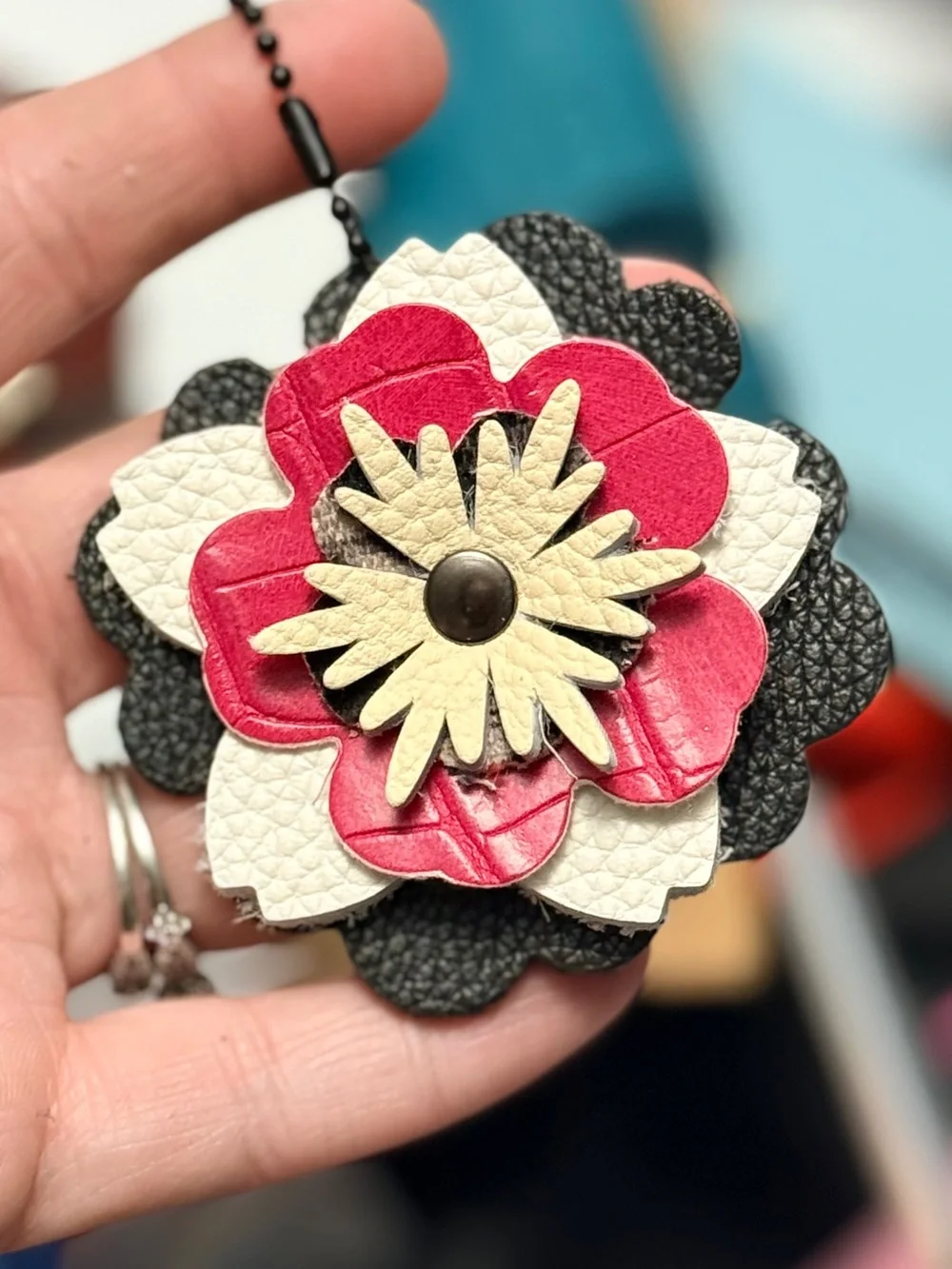 Handmade Floral Bag Charm - Picture 1 of 1
